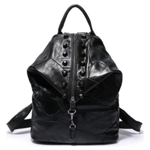 Luxury Shopper Bag Brand New Retro Genuine Leather Backpack Sheepskin Lady Backpack Designer Travel Colorful Patchwork