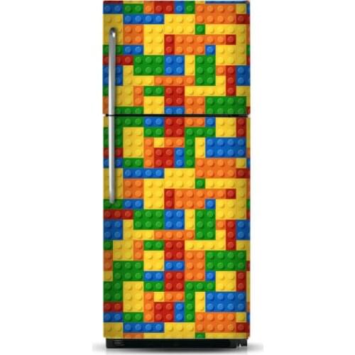 Wholesale 3D Colorful Puzzle SelfAdhesive Dishwasher Refrigerator Freeze Sticker Kids Art Fridge Door Cover Wallpaper