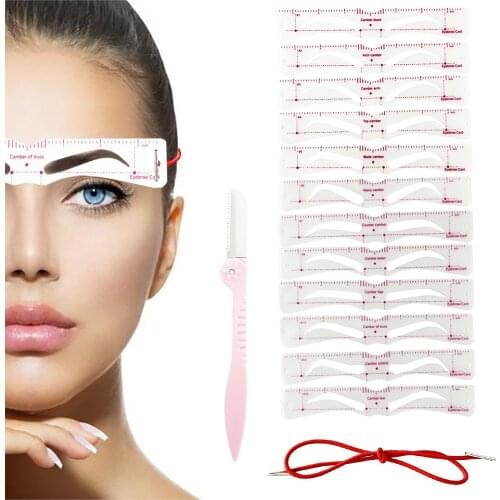 Grooming Shaping Balanced Template Eyebrow Makeup 8 In1 Magic Eye Brow Class Drawing Guide Eyebrow Stencil Card Template Helper