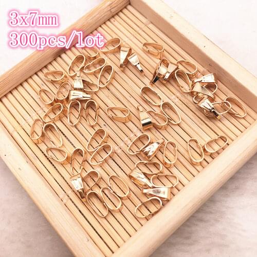 300pcs/lot 3x7mm Pendant Clips&Clasps Hook,Gold/Silver Pinch Clip Bail Connector Jewelry Findings DIY Accessories