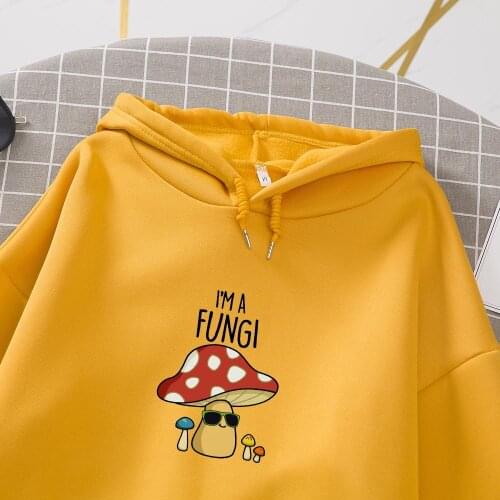 Funny Mushroom Sweatshirt Oversized Hoodie Women Graphic Streetwear Harajuku Kpop Kawaii Pullover Sweatshirts Cute Hoodies Tops