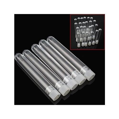 10 Pcs 12x100mm Clear Plastic Test Tube With Cap U-shaped Bottom Long Transparent Test Tube Lab Supplies