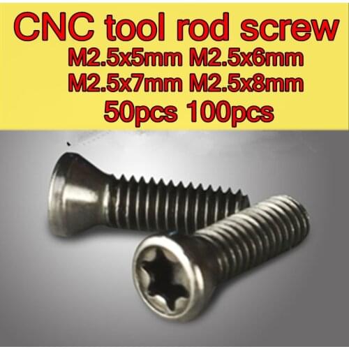 M2.5x5mm M2.5x6mm M2.5x7mm M2.5x8mm 50pcs 100pcs CNC tools rod screw Free shipping