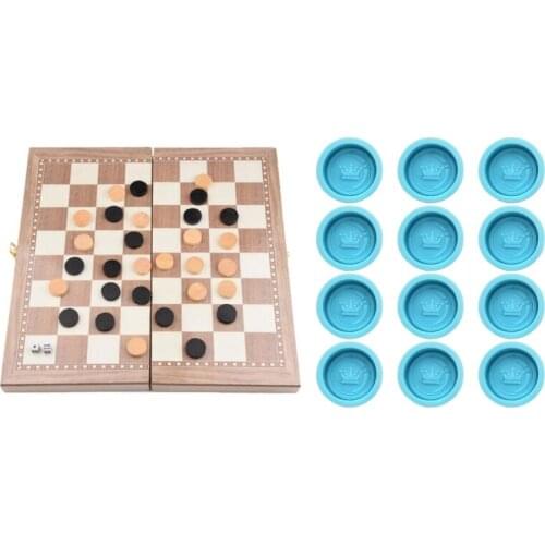 12 Pcs/Set International Chess Shape Epoxy Resin Mold Checkers Silicone Mould DIY Crafts Jewelry Decorations Making Tools