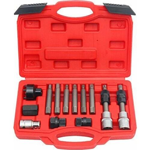 13 Pcs Alternator Freewheel Pulley Removal Engine Auto Tool Set For Mercedes Benz BMW