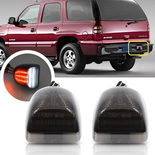 For Chevrolet GMC Cadillac 00-06 Yukon Tahoe Suburban Escalade Red White Strip LED License Number Plate Light 2PCS