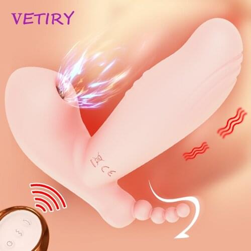 3 IN 1 Wireless Panties Vibrator Wearable Sucking Dildo Vaginal Anal Orgasm G Spot Clitoris Stimulator Sex Toys for Women