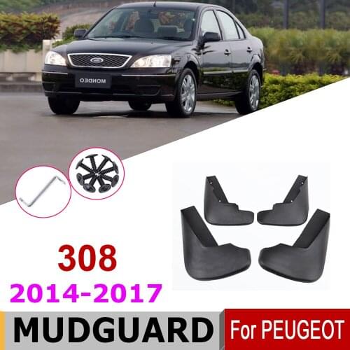 4PCS Car Mudguard For Peugeot 308 Mk2 Hatchback 2017 2016 2015 2014 Mudguards Accessories Mud Flaps Splash Guards Cover Fender