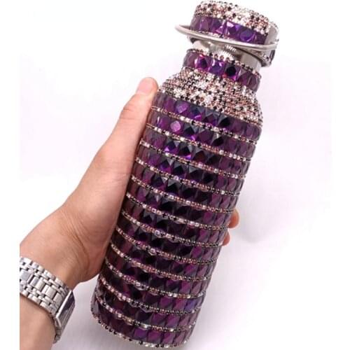 Diamond water bottlesThermos Cup High-end Hand-made 304 Stainless Steel Diamond Water Bottle Diamond birthday gift eco friendly