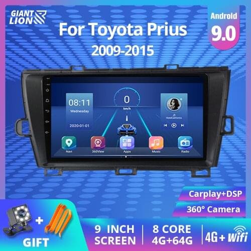 4G LTE 2DIN Android 9.0 Car Multimedia GPS Radio Stereo For Toyota Prius 2009 2010 2011 2012 2013 2014-2015Car Video Navigation