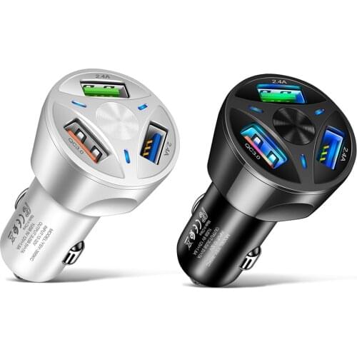 Car Charger USB Quick Charge QC3.0 Ports Car Cigarette Lighter Adapter for iPhone Samsung Huawei Xiaomi QC Car Phone Charging