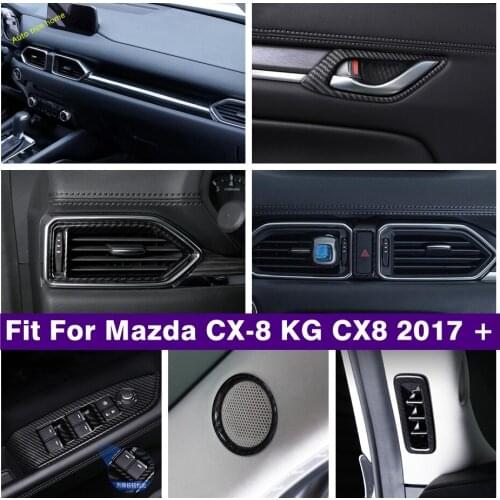 Car Accessories Center Control Stripes / Lift Button / Pillar A Air AC / Speaker Cover Trim For Mazda CX-8 KG CX8 2017 - 2021