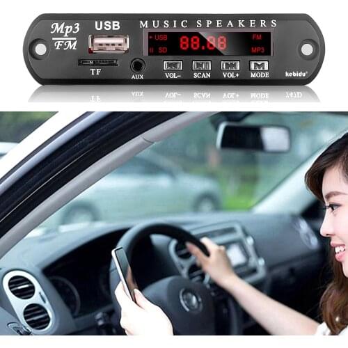 DIY Car FM Radio Module MP3 Decoder Board 3.5mm AUX 5V 12V MP3 Music Adapter TF Card Speaker Audio Player AUX for KIA Opel VW