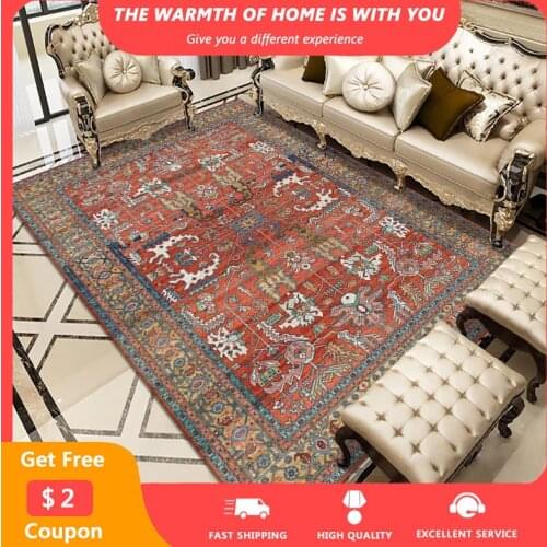 Retro Persian Large Rugs European American Style Carpets for Living Room Non-Slip Bedroom Bedside Area Rug Drop Shipping Carpet