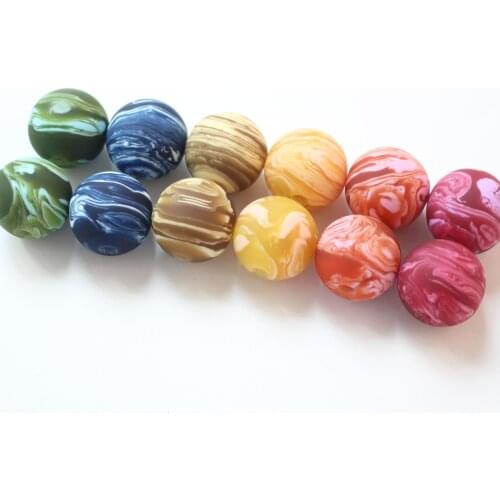 50pcs/lot 16mm color print geoment rounds shape resin straight hole rounds shape beads diy jewelry earring/bracelet accessory