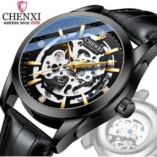 CHENXI Brand Watch Men Automatic Mechanical Tourbillon Movement Clock Business Waterproof Luminous Wrist Watch Relogio Masculino