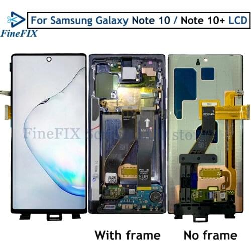 For Samsung Galaxy Note 10 Lcd N970F N9700 with Frame Display Touch Screen Digitizer For Samsung note10+ Note 10 plus LCD N975