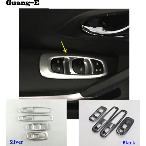 Car Door Window Glass Interior Panel Armrest Lift Switch Button Trim Frame Molding 4pcs For Renault Kadjar 2016 2017 2018 2019
