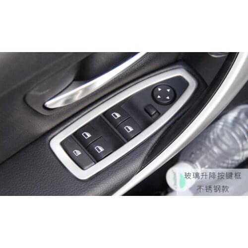 Stainless Steel Window Lift Door Button Control Frame Set Car Accessories For BMW 3 Series f30 2013-2017 Car-styling