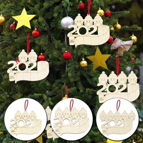 Creative Wooden Pendant Face Mask Snowman Christmas Tree Small Pendant DIY Christmas Woodwork Decoration Party Gifts