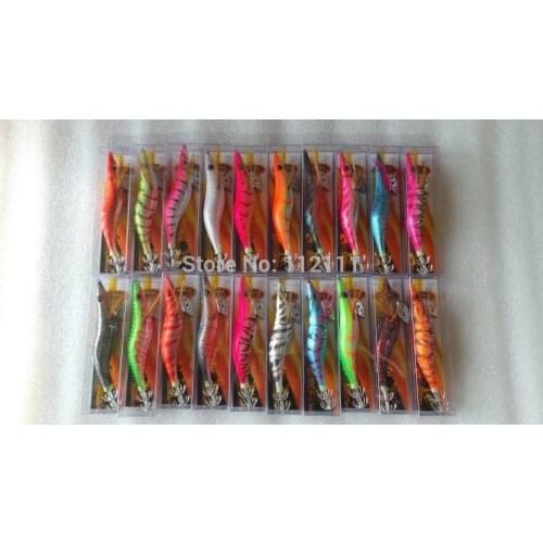 20pcs laser Fishing Lures Baits Squid Egi Shrimp jigs Hooks.13.5cm 20g