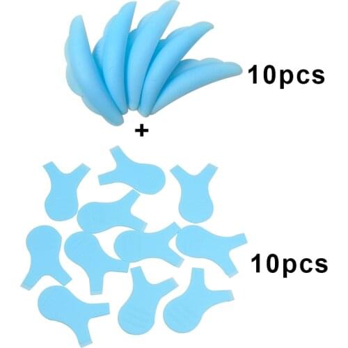 20PCS/Lot Fake Eyelash Perm Tools Set Y Shape Brushes Colored Lashes Perming Solution Kit Silicone Lash Lifting Curler