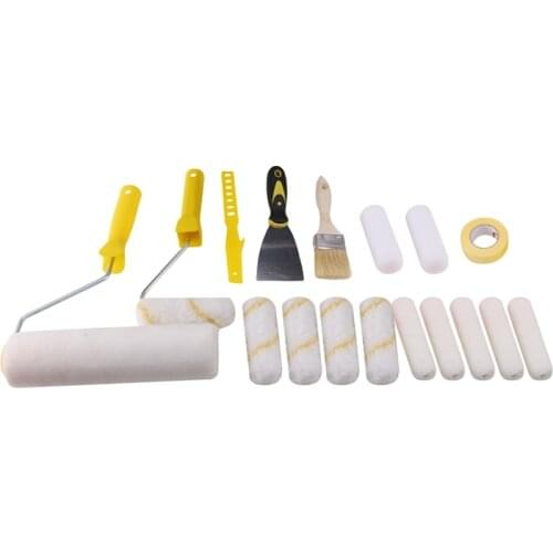 19Pcs Paint Roller Brushes Set 4-Inch Mini Roller Cover Refills for Wall Bathtub Paint Refinishing Sponge Roller Kit
