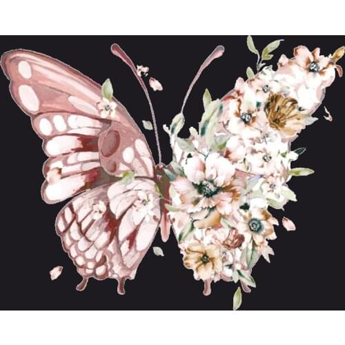 Flower Butterfly Iron on Patches for Clothing Heat Transfer Sticker on Clothes Vinyl Applications DIY Thermal Press Appliques