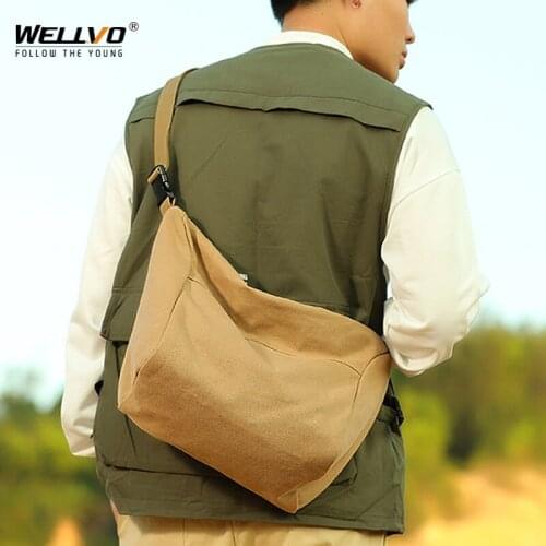 Luxury Canvas Solid Shoulder Bag For Men 2021 Crossbody Bags Fashion Business Bags Male Designer Trend Handbags iPad Purse X68C