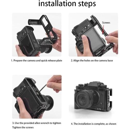 Hand Grip Quick Release L Plate/L Bracket for Fuji X-T3 XT3 Digital Camera with 1/4 inch Thread Screw CNC Metal Board