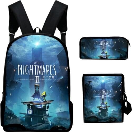 Little Nightmares 2 Print School Backpack Teenager Girls Boys Backpacks Mochilas 3pcs/set Kids School Bags Shoulder Bag