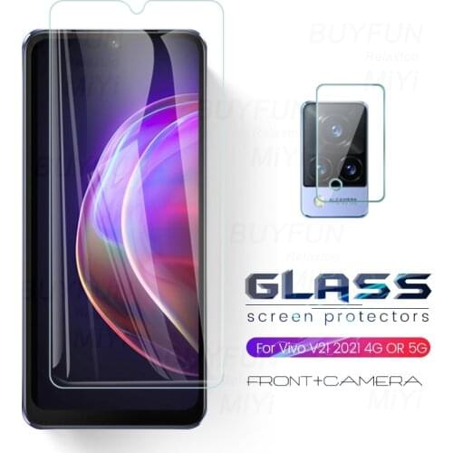 Vivov21 glass 1-to-2 camera lens protective glasses for vivo v21 v 21 21v 2021 4g 5g 6.44'' phone screen protectors film cover