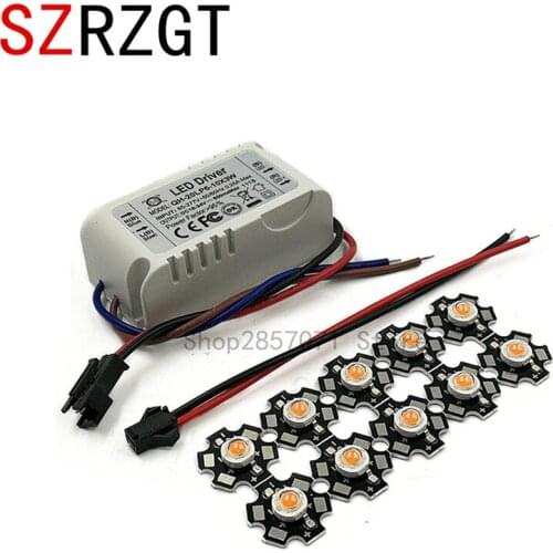 10pcs 3W full spectrum 400nm~840nm led grow lights with 6-10x3W led driver for plant