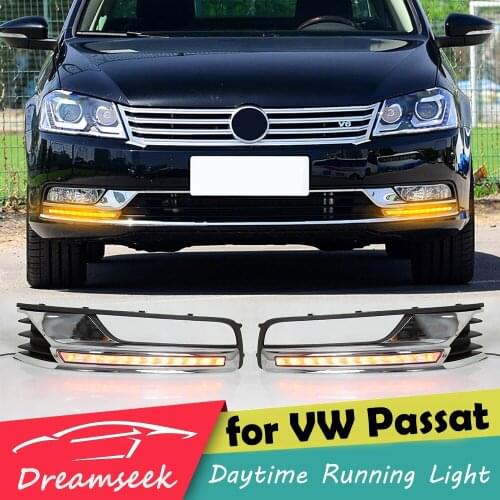 LED DRL Day Light Fog Lamp for Volkswagen VW Passat B7 2012 2013 2014 2015 2016 Daytime Running Light with Turn Signal