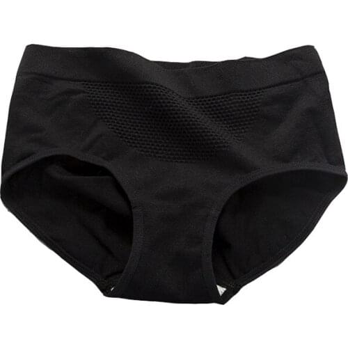 Seamless Panties For Women Hip Lifting High Elasticity Briefs Lingerie String 3D Beehive Warm Uterus Mid Waist Cotton Underpants