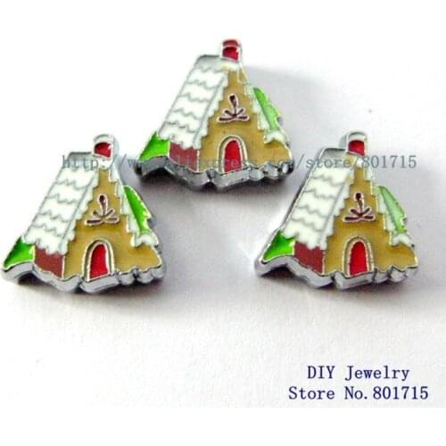 As gift Gingerbread House 100pcs 8mm slide charms wholesales DIY charms Internal Dia.8mm fit 8mm band zinc alloy