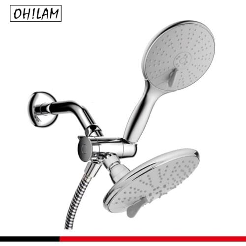 High Pressure Shower Head Handheld Spray 3-Way Rainfall Combo Luxurious Rain Showerhead Hand Held Shower Separately or Together