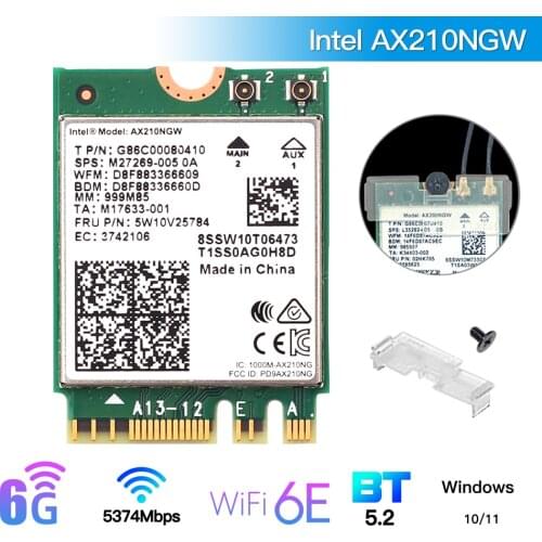 WiFi 6E Intel AX210 Wireless M.2 WiFi Bluetooth5.2 Card WiFi 6 AX200 802.11AX 2.4G/5Ghz Mini PCI-E Network Adapter For Windows10