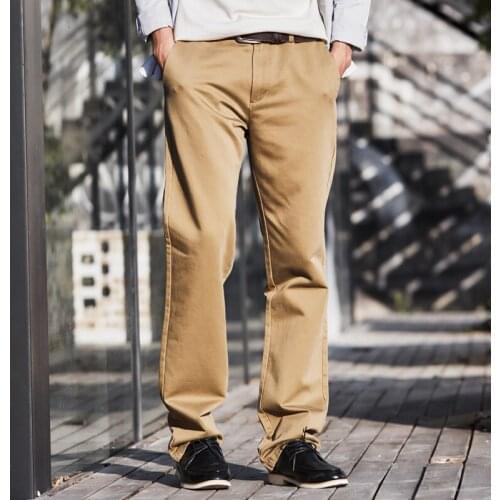 Autumn and winter Models Loose Straight Casual pants Mens clothing Stretch Sports pants Business large size long pants