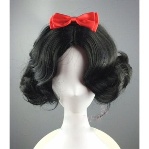 New Arrival White Princess Cosplay Wig Black Wavy Hair Role Play For Women Halloween Party