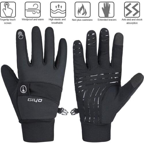 Winter Outdoor Sports Running Cycling Glove Warm Touch Screen Gym Fitness Full Finger Windproof Gloves For Men Women Magic Glove