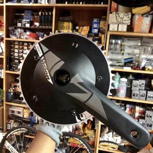 VISION TRACK BB386EVO Fixie Crank Fixed Gear Crankset Disk Type Single Speed BIKE 49T 165mm 144BCD Crankset Bicycle Chainwheel