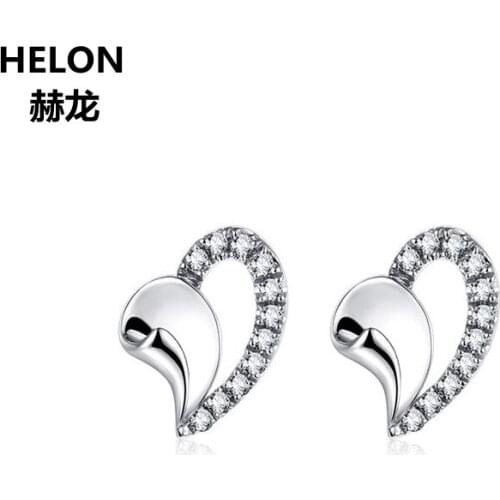 0,11ct SI/H Natural Diamonds Stud Earrings Solid 14k White Gold Engagement Wedding Women Earrings Fine Jewelry