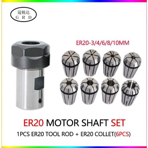 1set C25 ER20 8mm 10mm 12mm 14mm 15mm 16mm 19mm +6pcs 3 4 6 8 10 12mm Collet tool holder,spindle Motor Shaft Extension Rod