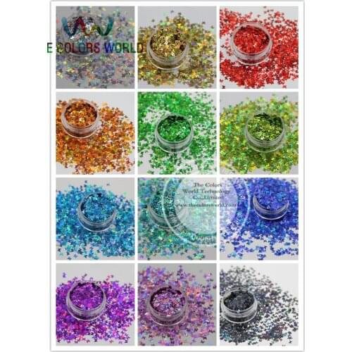 12 holographic butterfly shape sequins paillette for nail decoration and other art DIY decora Size : 3MM