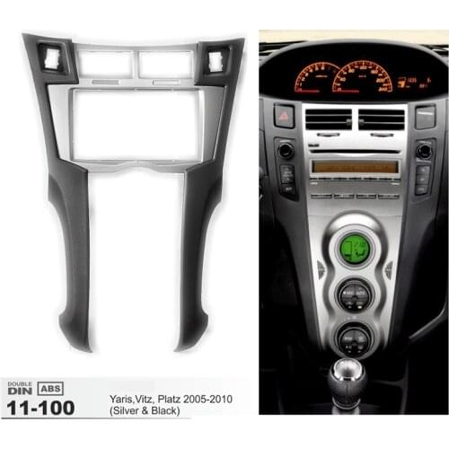2 Din Car Radio Stereo Frame Trim Kit Of Dashboard For Toyota Yaris Vitz Platz 2005-2011 Dvd Player Installation Bezel