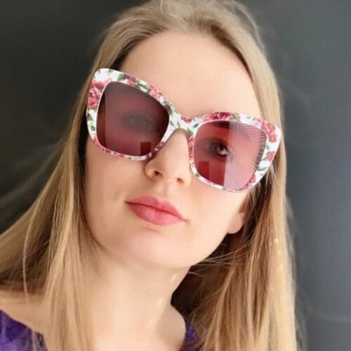 2020 New luxury vintage cat eye Gradient sunglasses fashion female Europe and the United States sunglasses red tide glasses UV