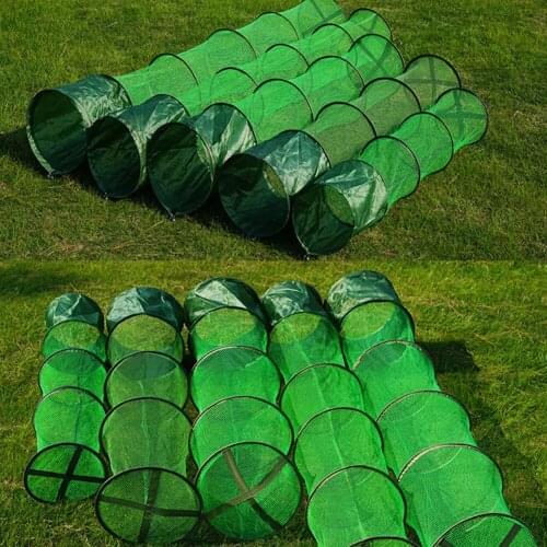 2021 Aluminum Fish Trap Live Fishing Cage Basket Collapsible Carp Fishing Tool Small Mesh With Bag Fishing Tackle