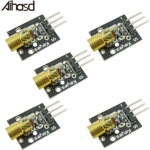 5PCS/LOT KY-008 650nm 5V Laser Sensor Module for Arduino With Demo Code