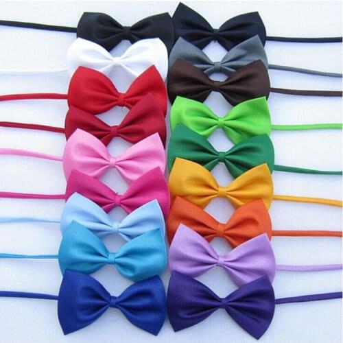 50 Pcs/Lot Dog Cat Bow Tie Dog Solid Color Neck Tie Dog Bows 18 Colors Supply Pet Accessories Assorted Colors Per Package